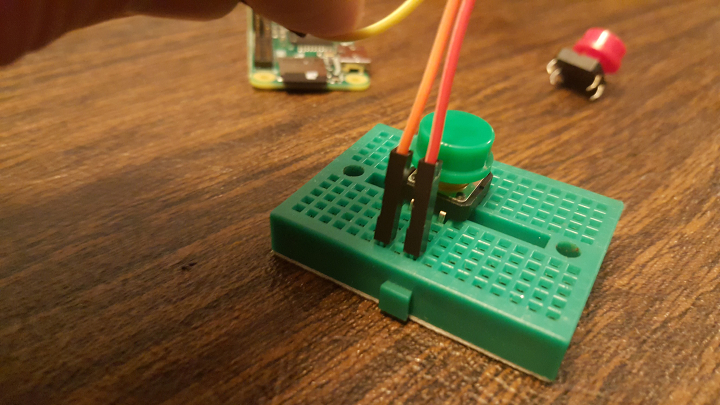 GPIO pin #23 connected to mini breadboard