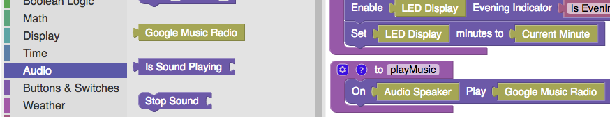 The Google Music block